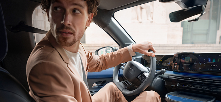 A man parking. Lancia Glass package